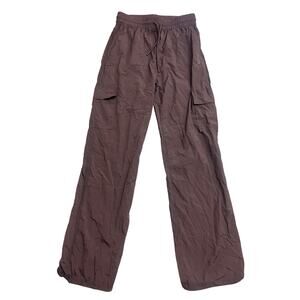 Bodygo Women’s Crinkle Windbreaker Pants Size Small Brown Lightweight Commuter